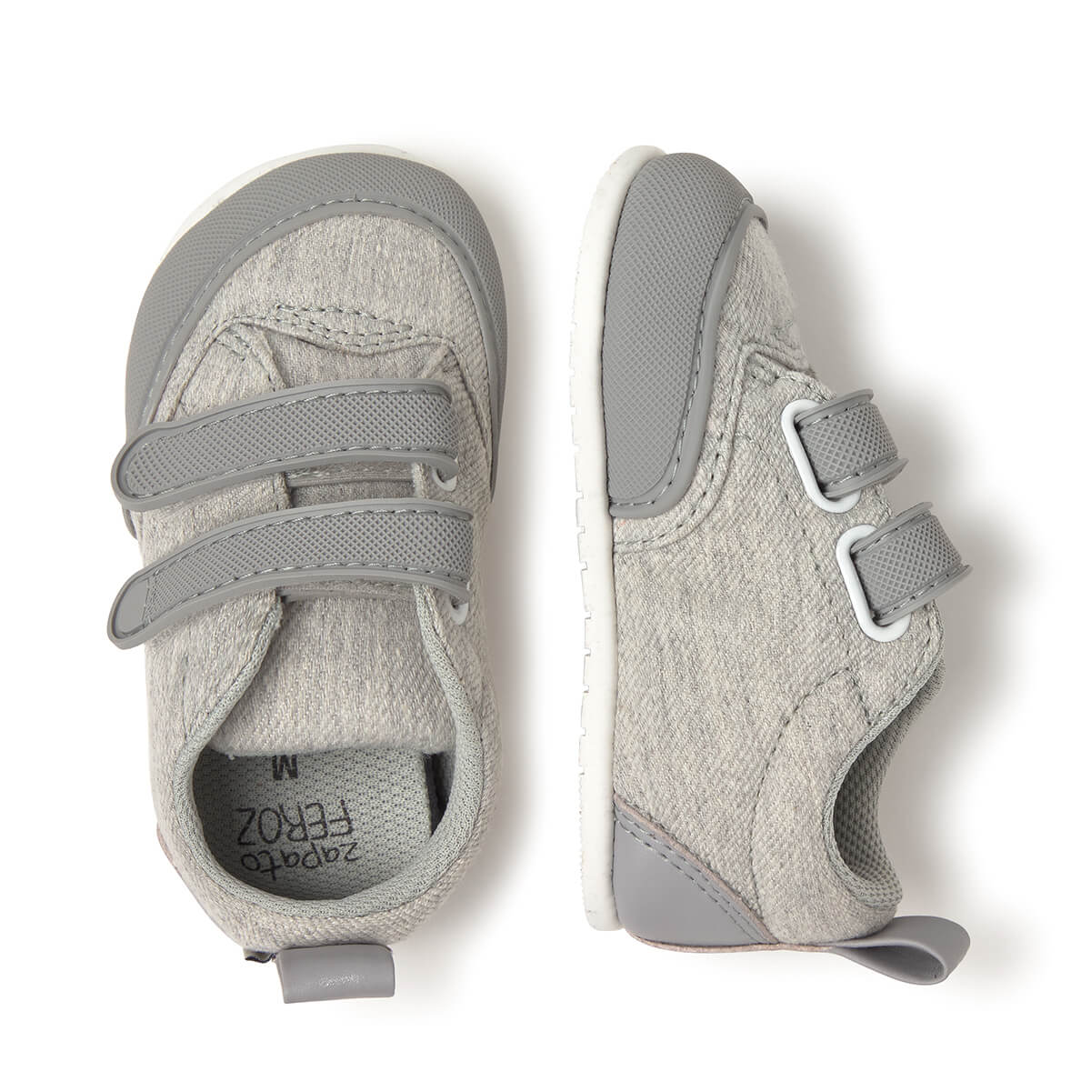 botin comodo tejido vegano coolmax velcro cordones color tejano gris bebes aldaia feroz ss25 03