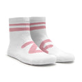 calcetin adulto algodon deportivo verano tobillero Rosa Blanco rayas Blanco 04