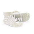 calcetin bebe preandante blanco gris rayas