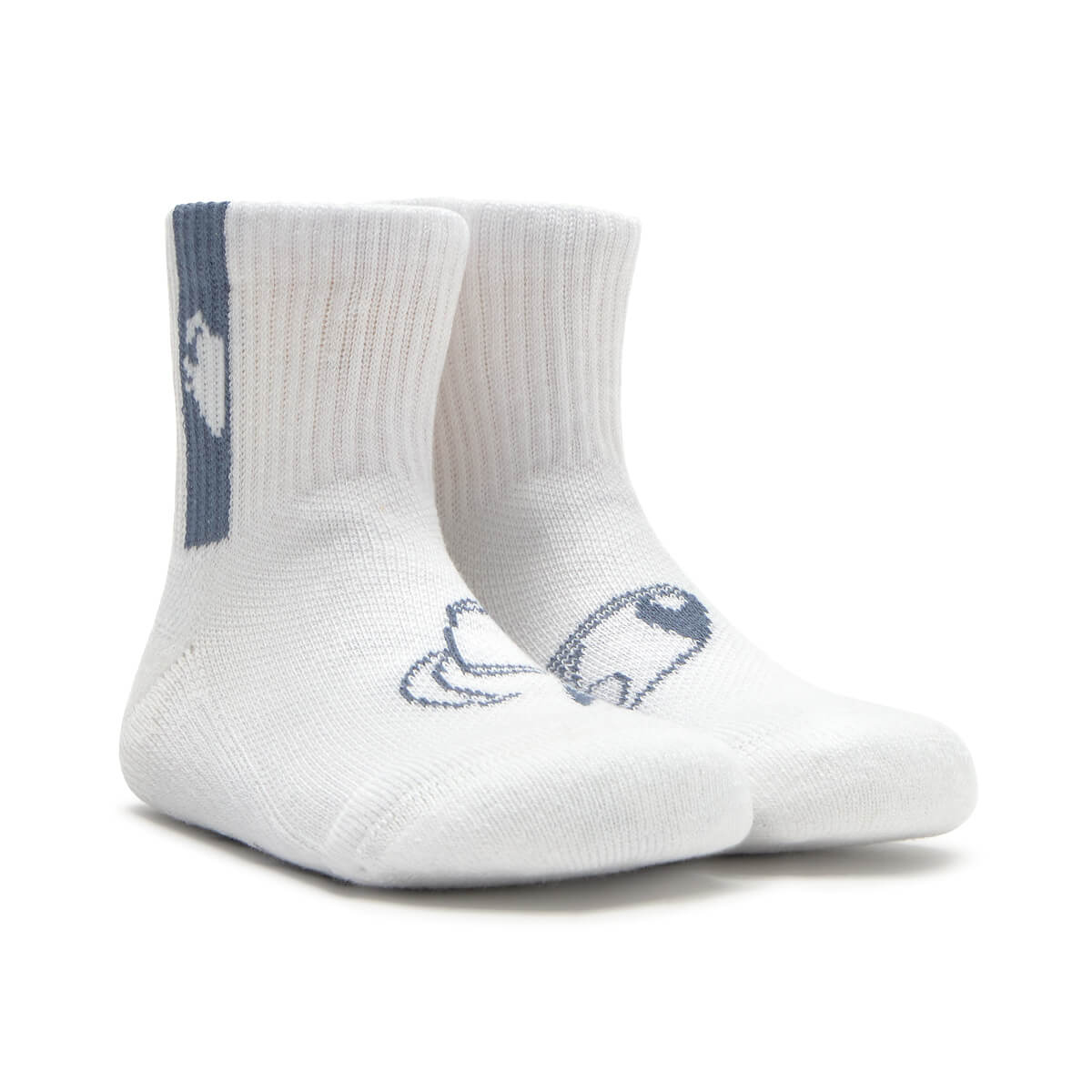 calcetines deportivos forma pie derecho izquierdo color gris blanco adulto ninos infantil ss25 04