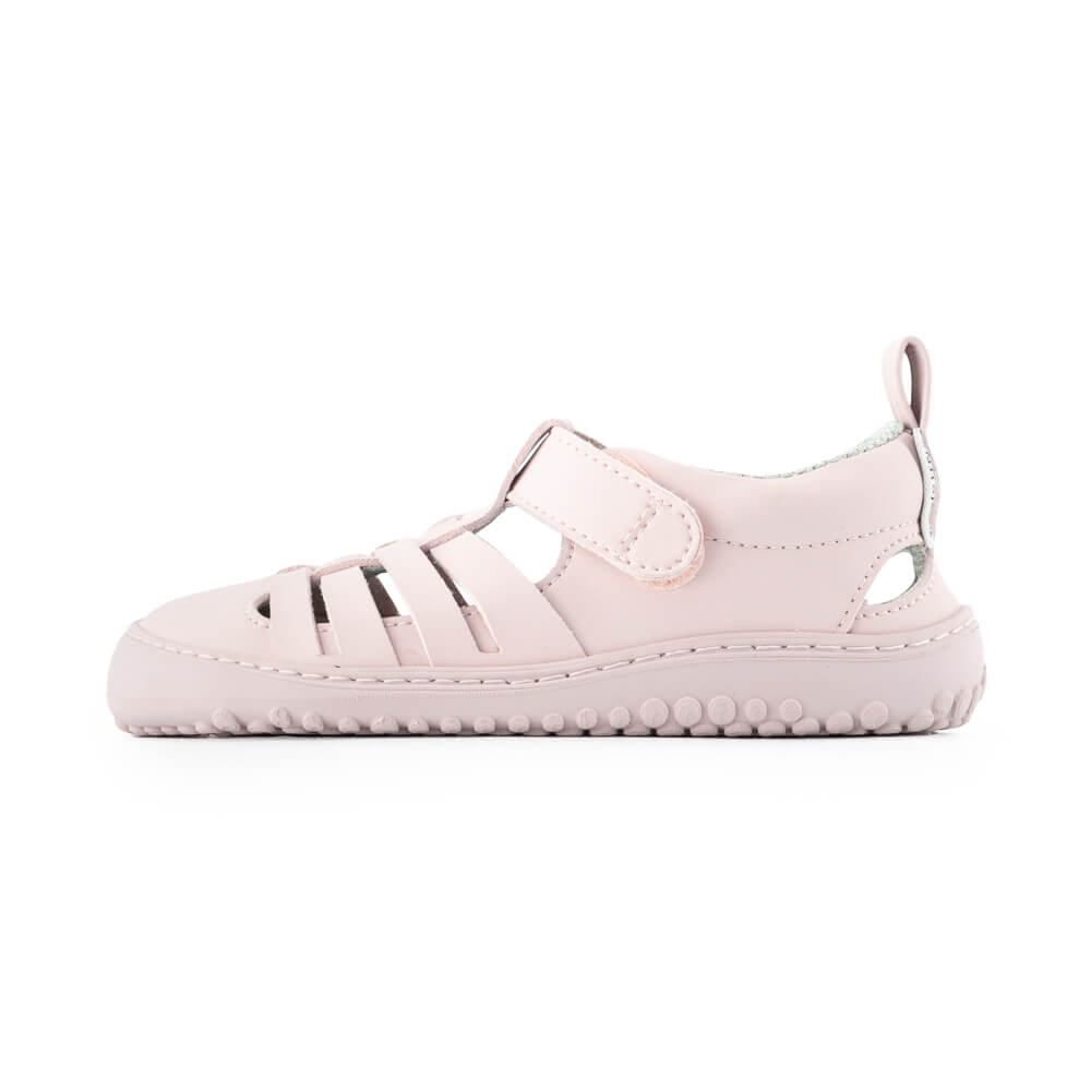 calzado infantil verano barefoot minimalista vegano color rosa palo claro tabarca rocker ss24palo