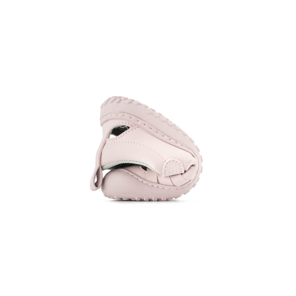 calzado infantil verano barefoot minimalista vegano color rosa palo claro tabarca rocker ss24palo