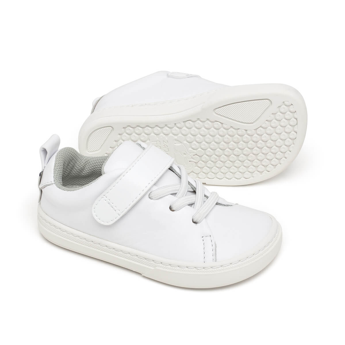 calzado piel barefoot comodo flexible cordones velcro ninos color blanco turia rocker aw24 02