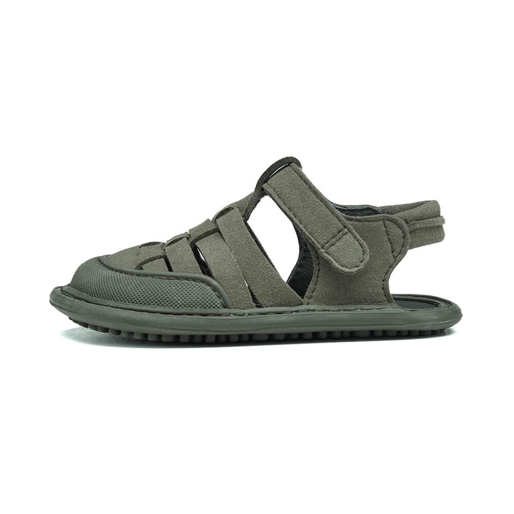 calzado verano respetuoso vegano bebe color verde kaki caqui calpe feroz ss24