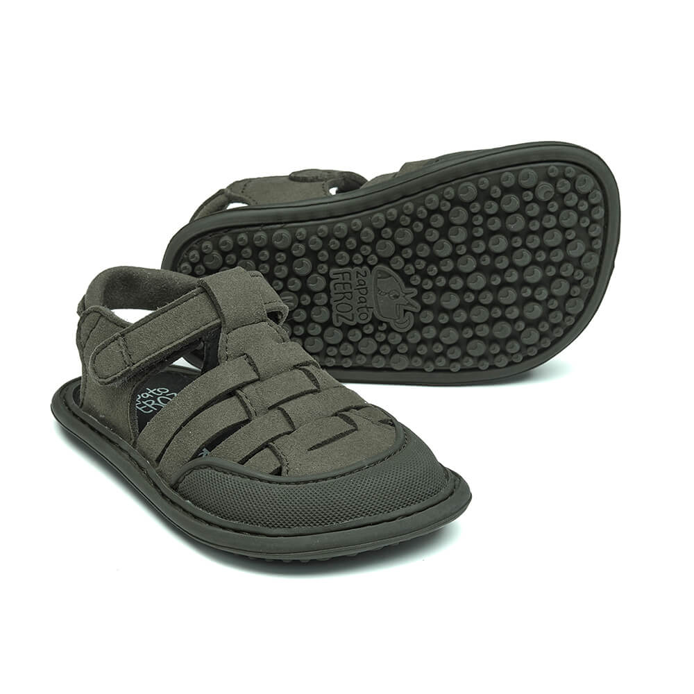 calzado verano respetuoso vegano bebe color verde kaki caqui calpe feroz ss24