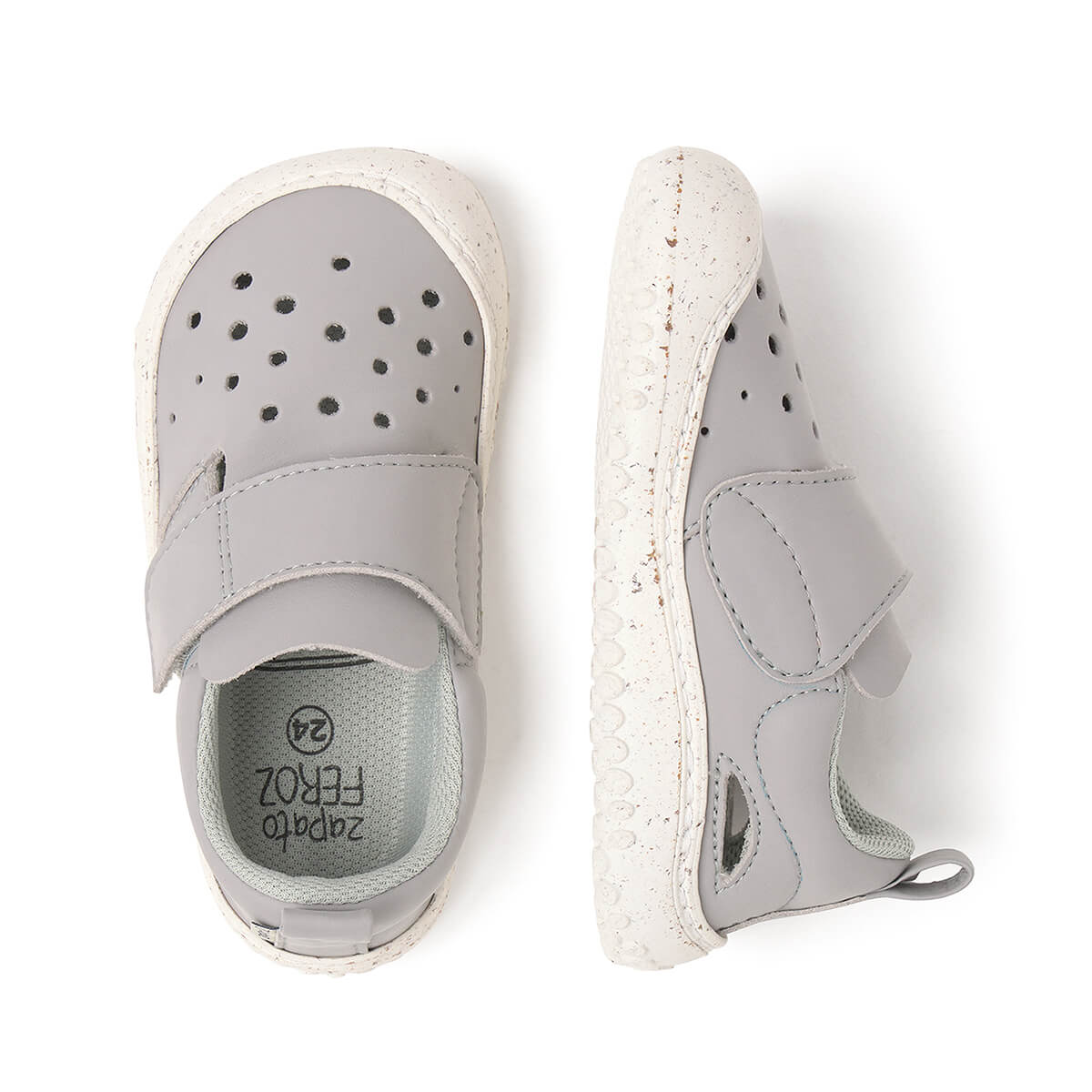sandalia cerrada barefoot infantil gris benisa rocker ss25 03