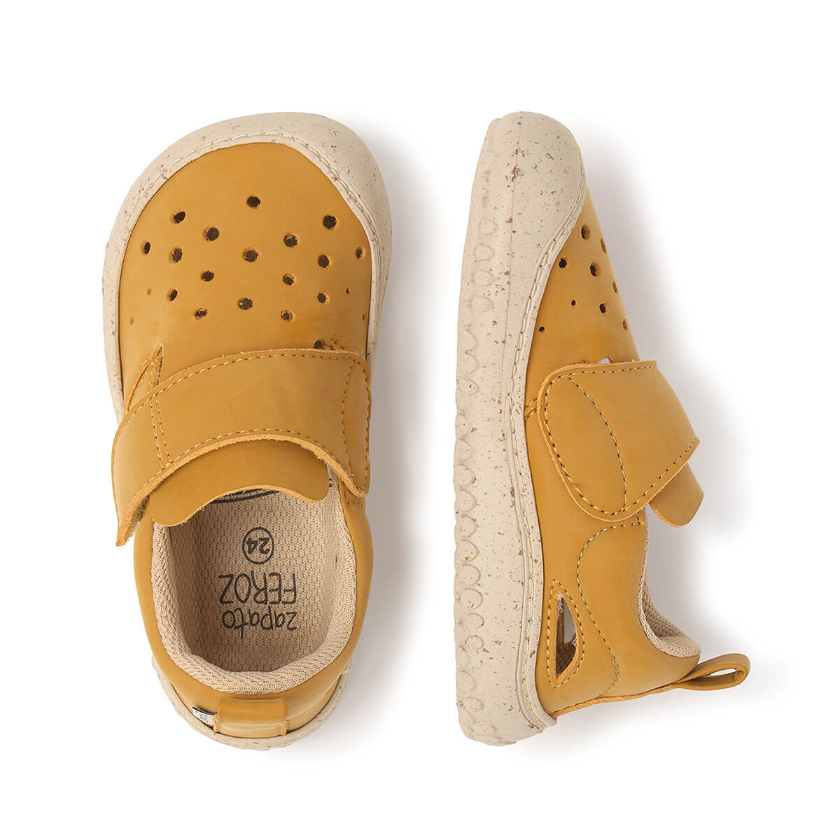 sandalia cerrada barefoot infantil mostaza benisa rocker ss25 03