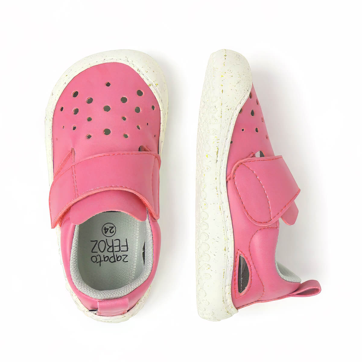 sandalia cerrada barefoot infantil rosa fresa benisa rocker ss25 03