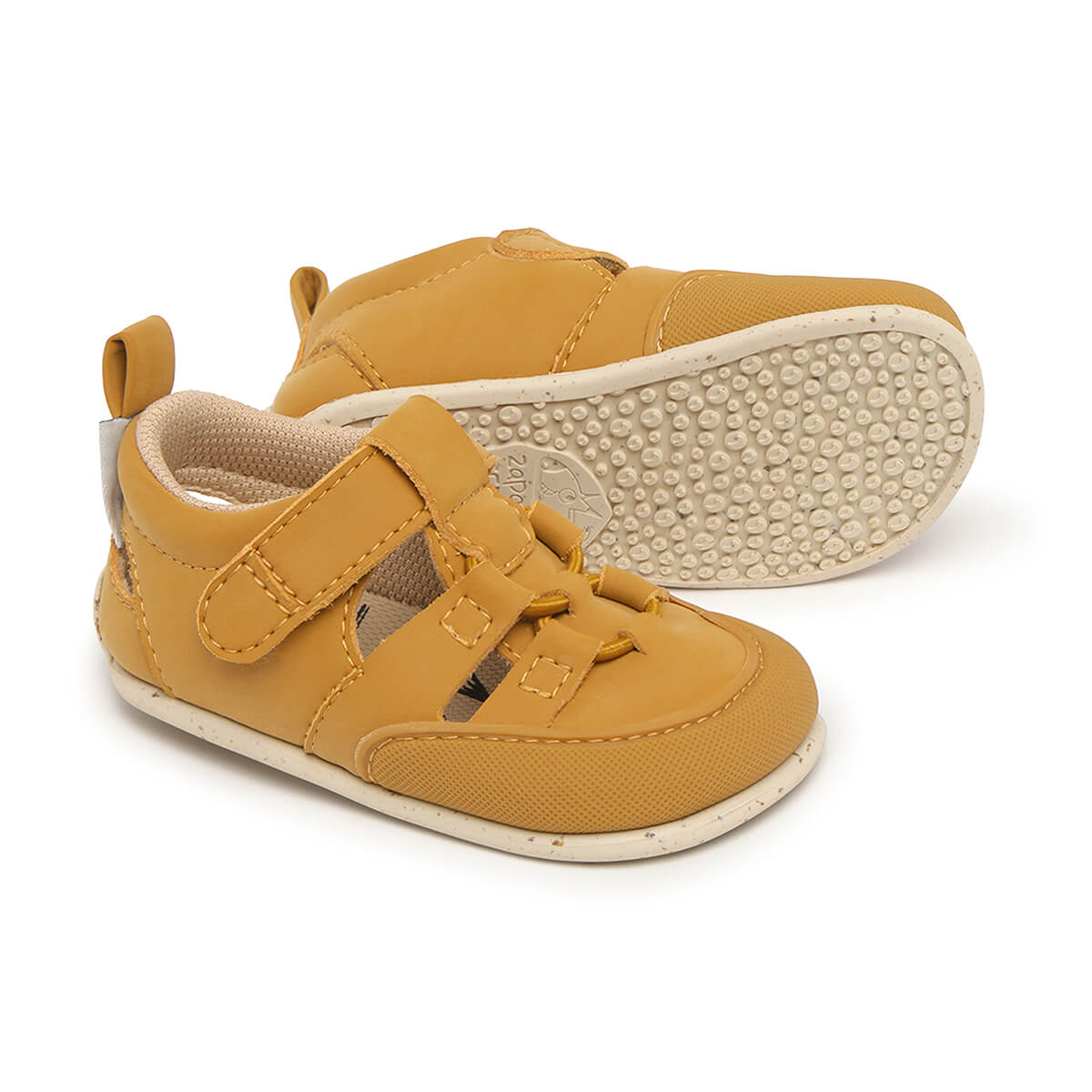 sandalia elastico respetuosa bebes mostaza canet feroz ss25 02