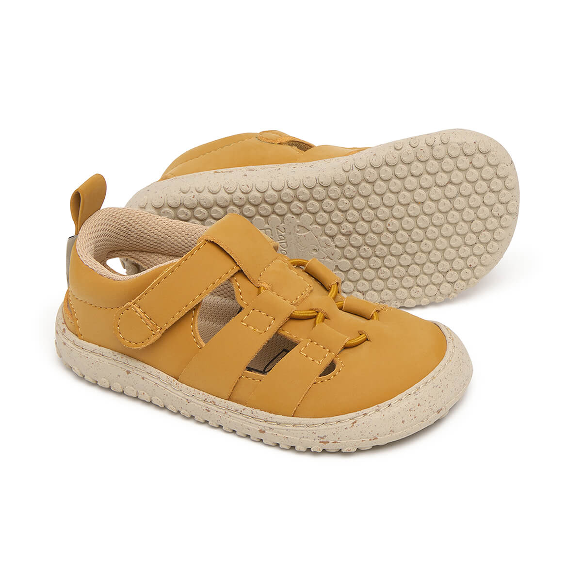 sandalia elastico respetuosa bebes mostaza canet rocker ss25 02