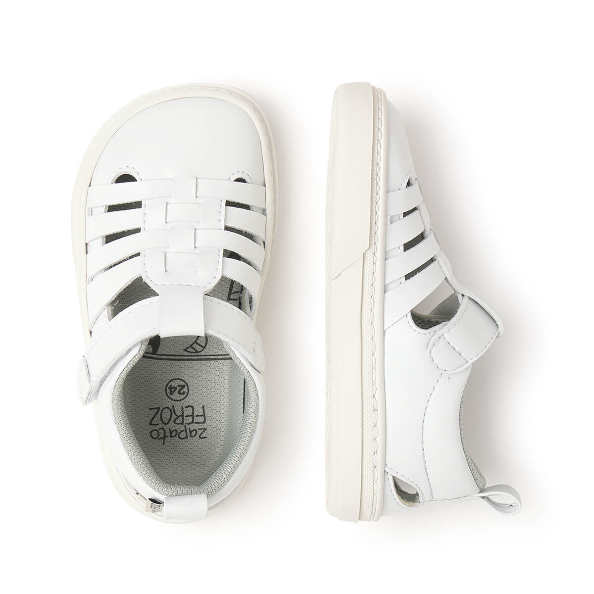sandalia trenzada barefoot infantil blanco tabarca rocker ss25 03