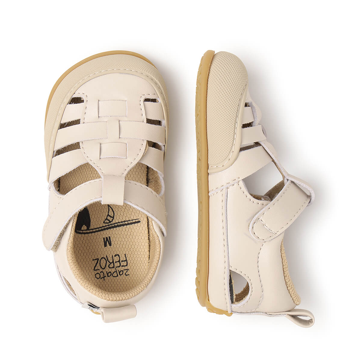 sandalia trenzada respetuosa bebes beige tabarca feroz ss25 03