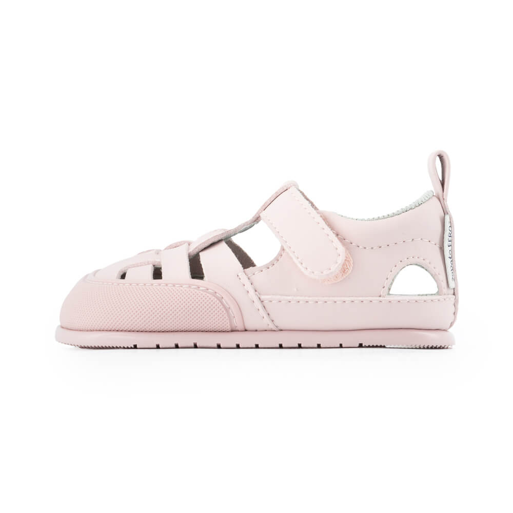 sandalias barefoot faciles poner quitar bebes color rosa palo claro tabarca feroz ss24palo