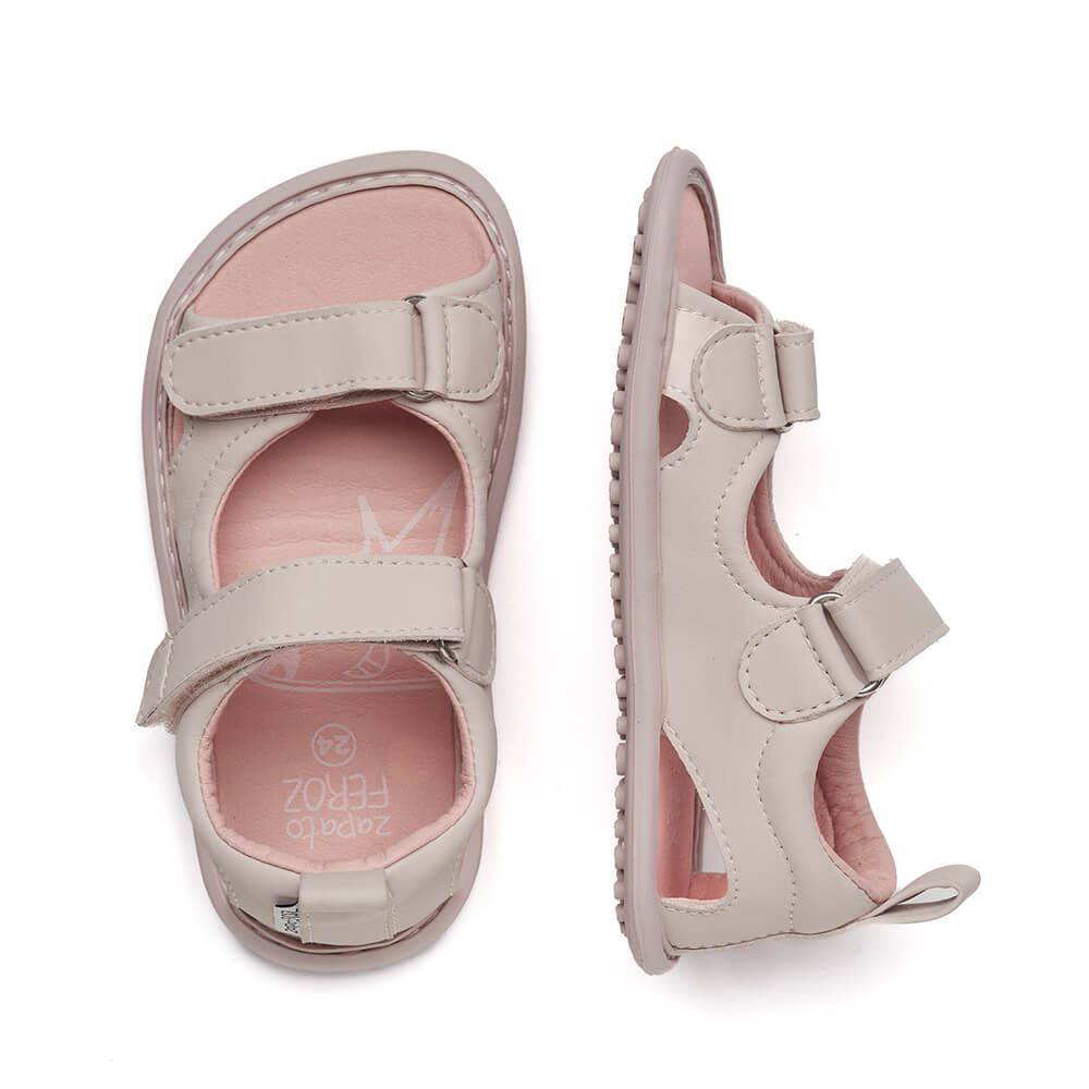 sandalias planas flexibles ligeras espacio dedos ninos ninas rosa palo claro saler rocker