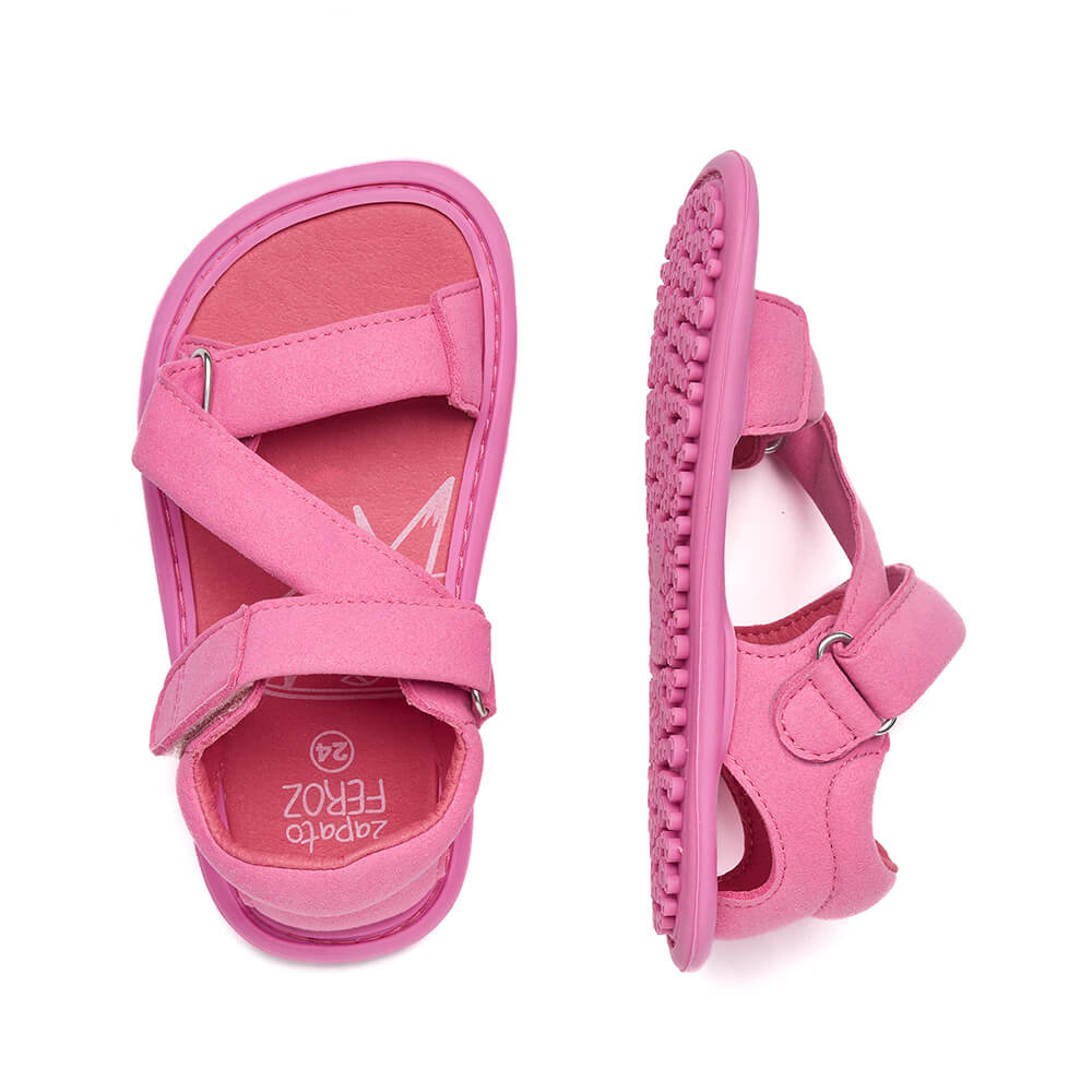 sandalias planas no resbalan como andar descalzo ninas color rojo fresa oliva rocker ss24