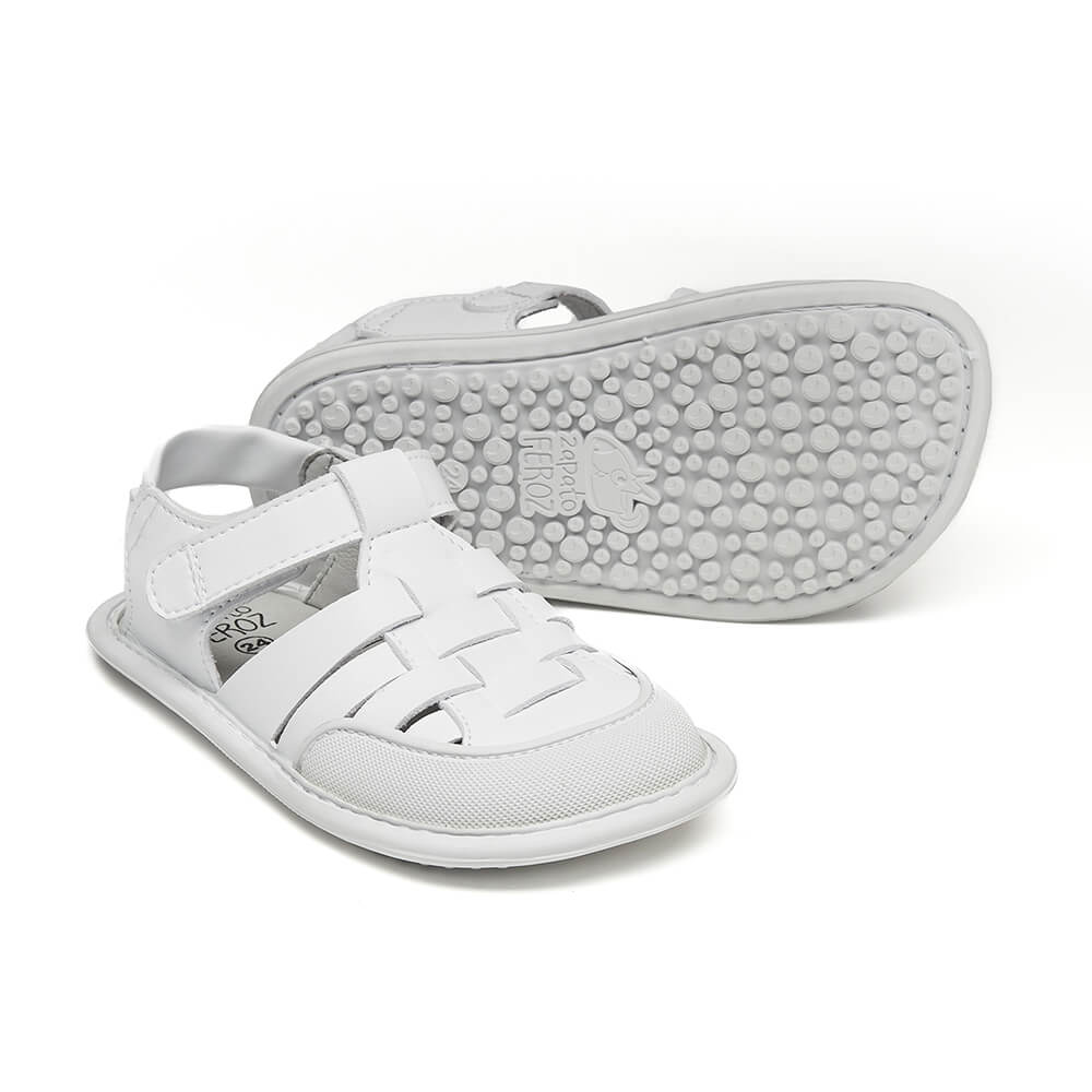 sandalias respetuosas forma pie movimiento libre ninos ninas color blanco calpe rocker ss24