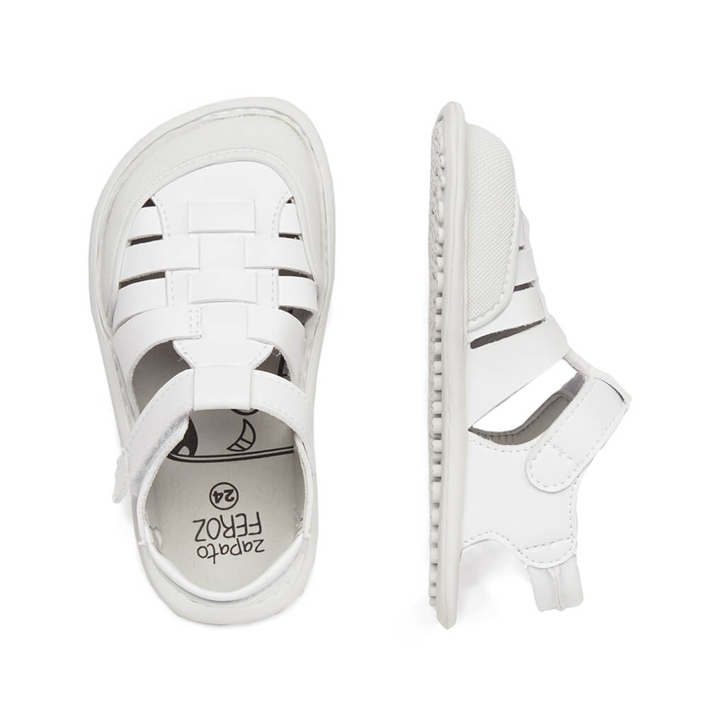 sandalias respetuosas forma pie movimiento libre ninos ninas color blanco calpe rocker ss24