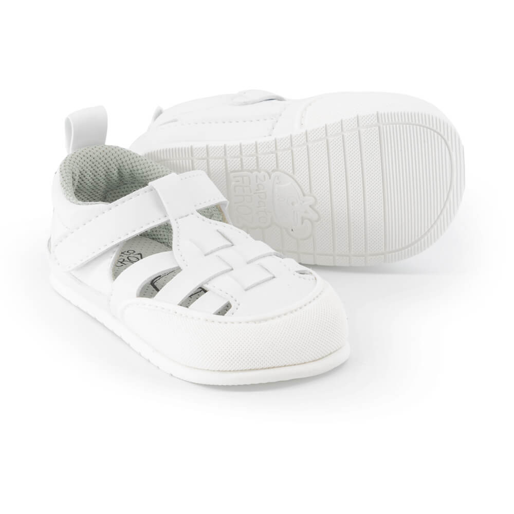 sandalias respetuosas movimiento libre bebes color blanco marron puntitos tabarca ulises feroz ss24