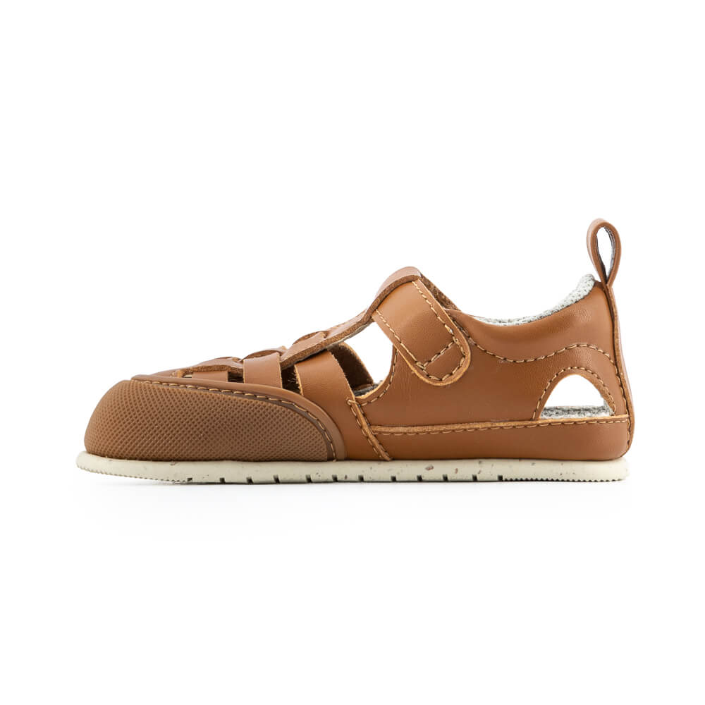 sandalias respetuosas movimiento libre bebes color nut nude nuez marron puntitos tabarca ulises feroz ss24
