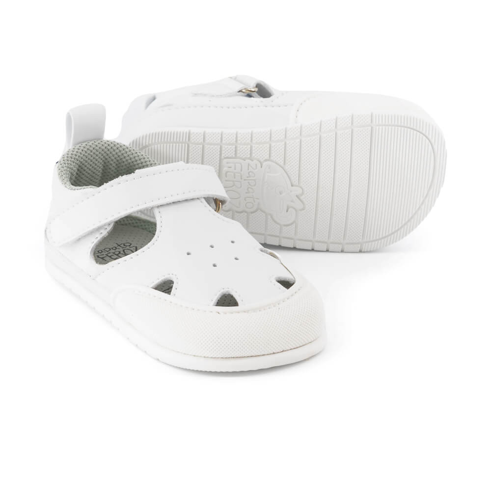 sandalias veganas diseno respetuoso barefoot como andar descalzo bebes color blanco altea feroz ss24