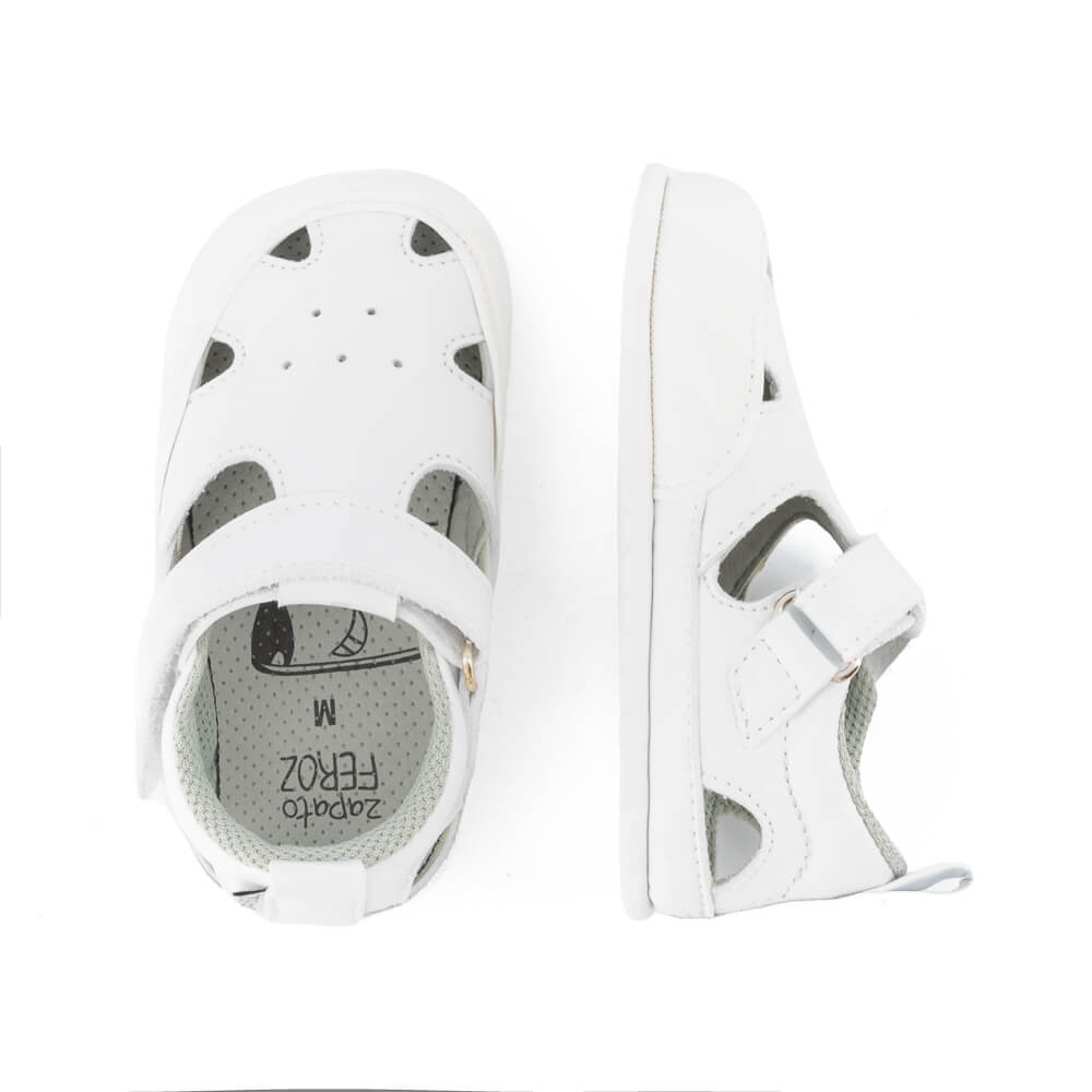 sandalias veganas diseno respetuoso barefoot como andar descalzo bebes color blanco altea feroz ss24