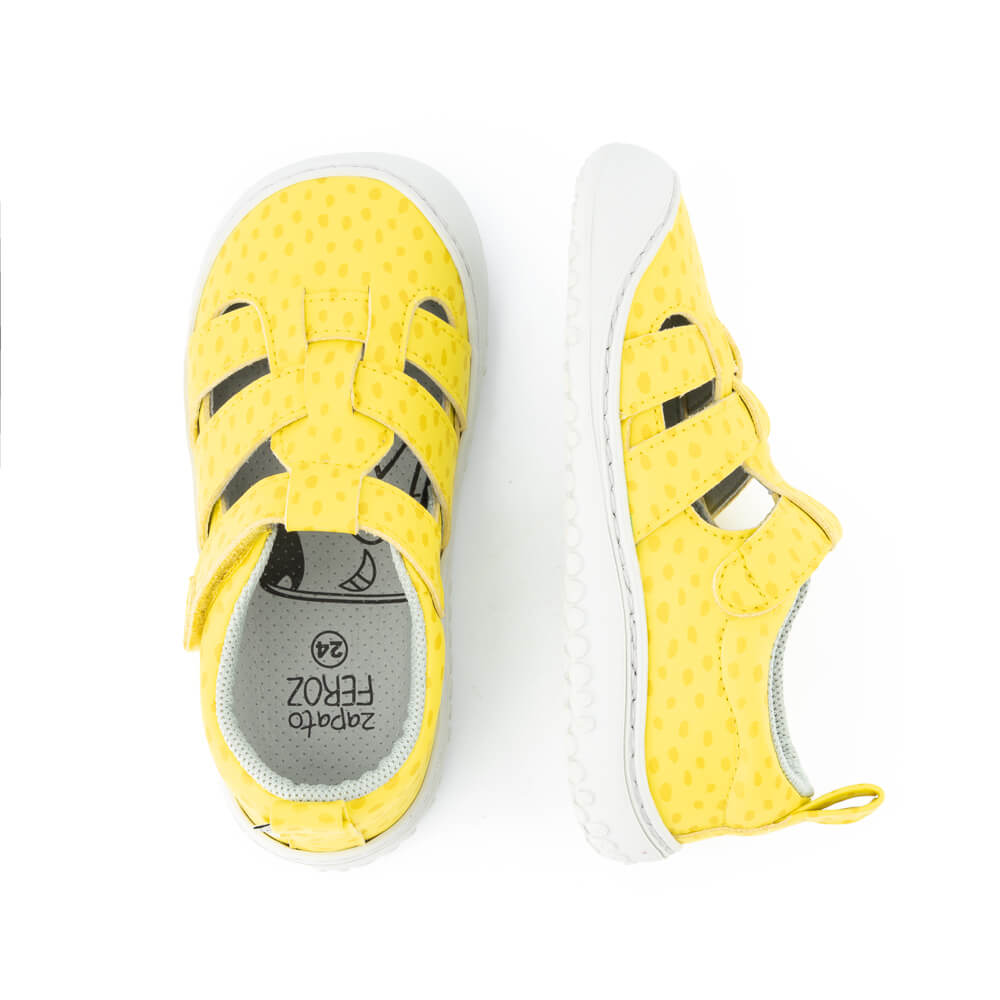 sandalias veganas saludables ninos ninas color amarillo puntitos irta rocker ulises ss24