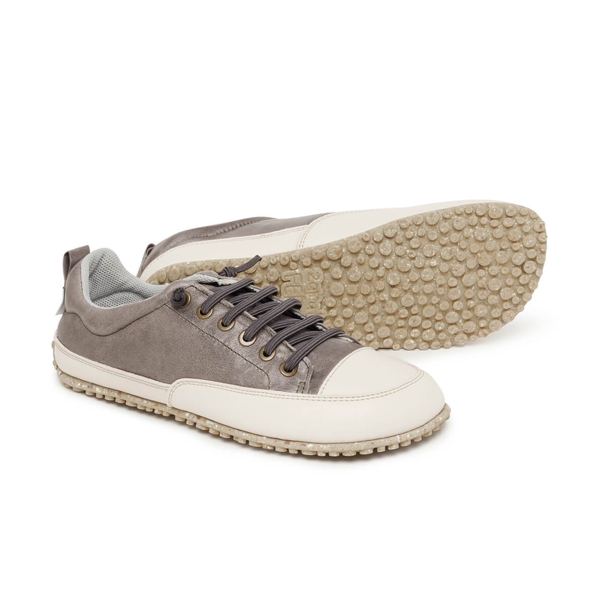 zapatillas deportivas cordones elasticos puntera suela blanca flexible color gris jerica adulto aw24 02