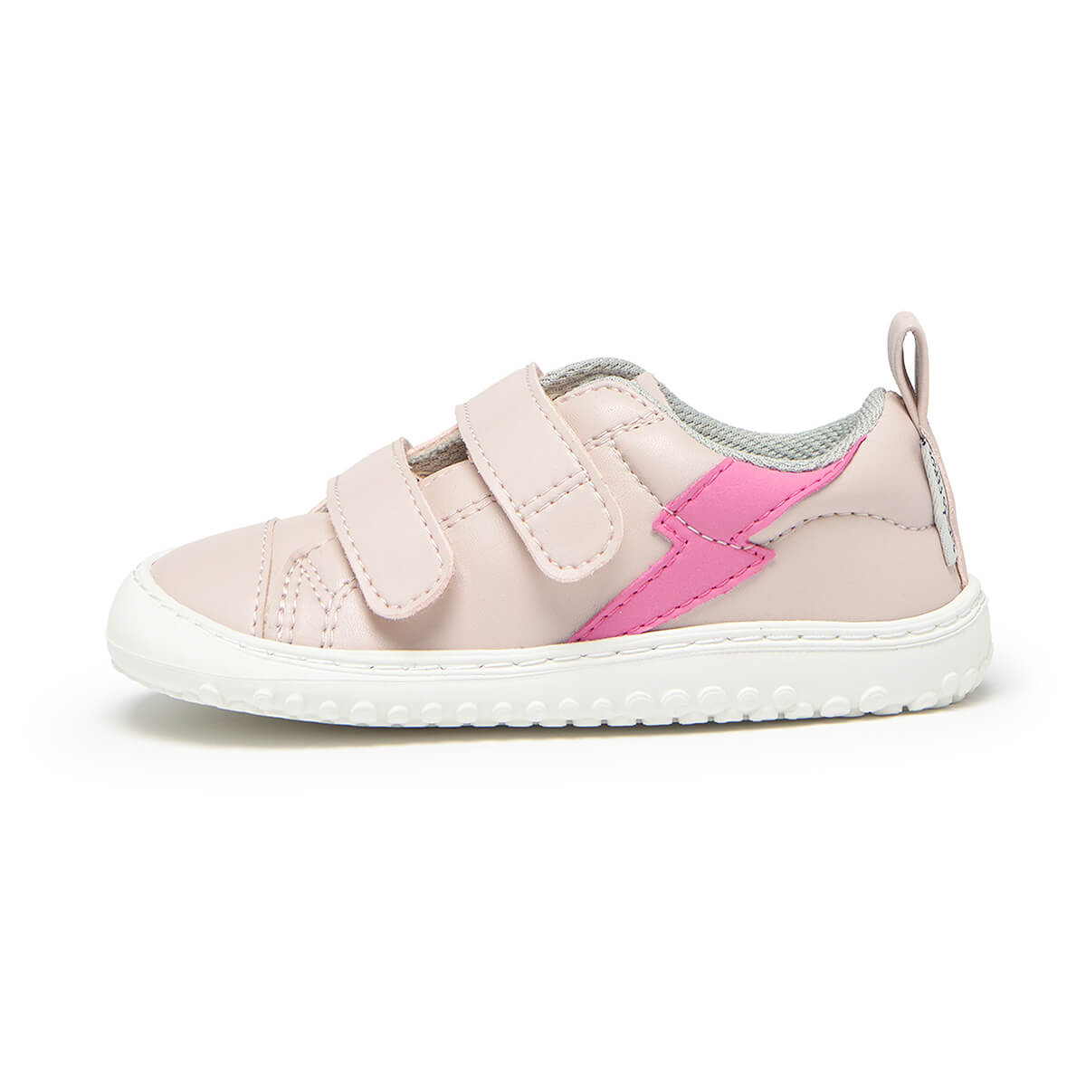 zapatillas deportivas infantiles escolares doble velcro color rosa palo claro moraira rayo rocker aw24 01