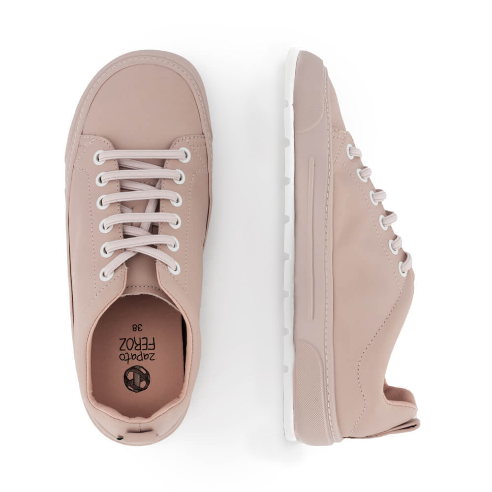 calzado deportivo minimalista respetuoso unisex casual hombre mujer color rosa palo claroprimavera verano paterna paterna02_2