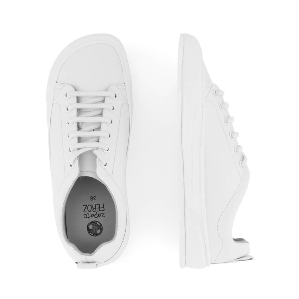zapatillas basicas veganas cordones respetuosas forma pie adulto unisex color blanco primavera verano paterna ss24 03