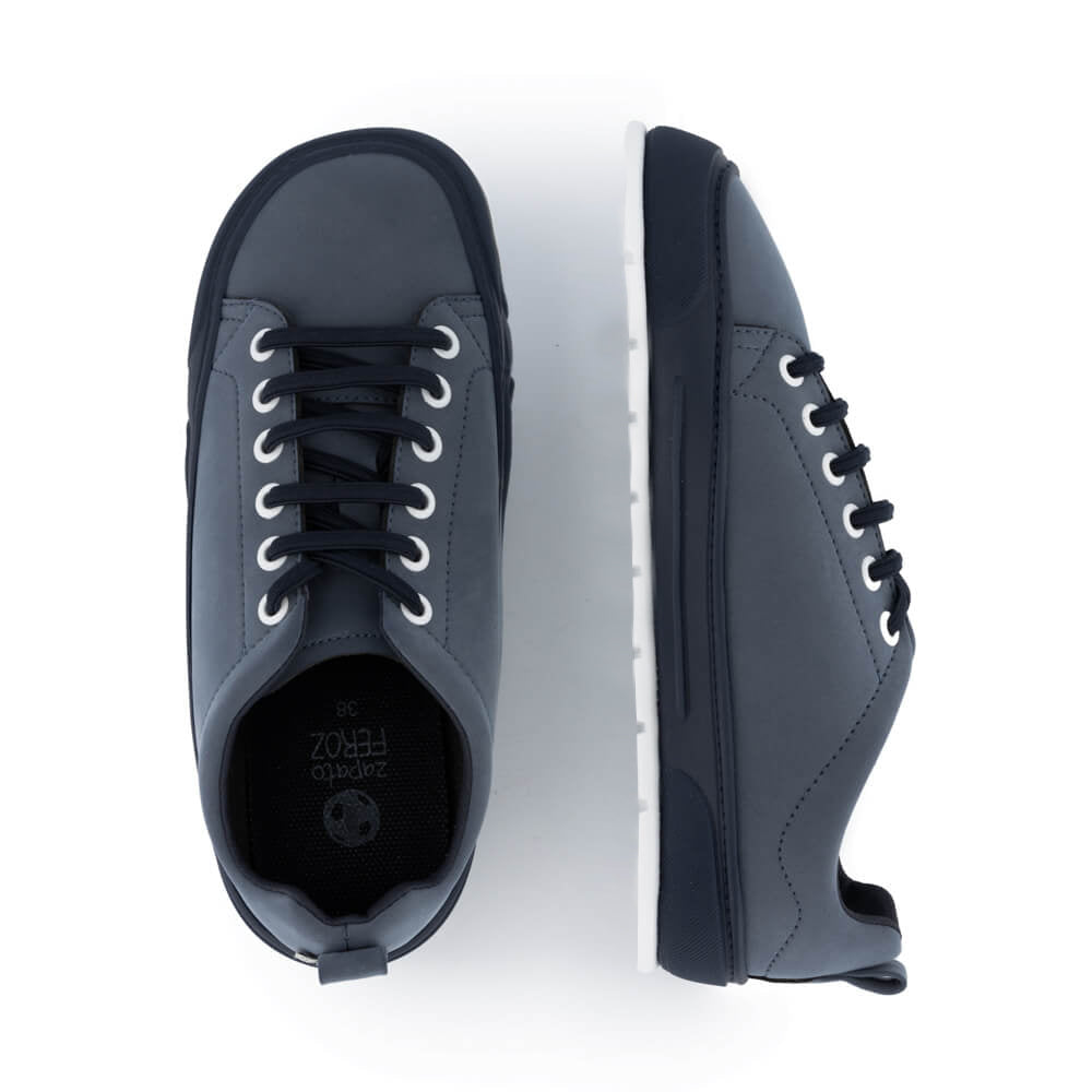zapatillas resistentes transpirables suela cordones mismo tono facil limpieza microfibra nobuck mujer hombre color azul paterna ss24 03