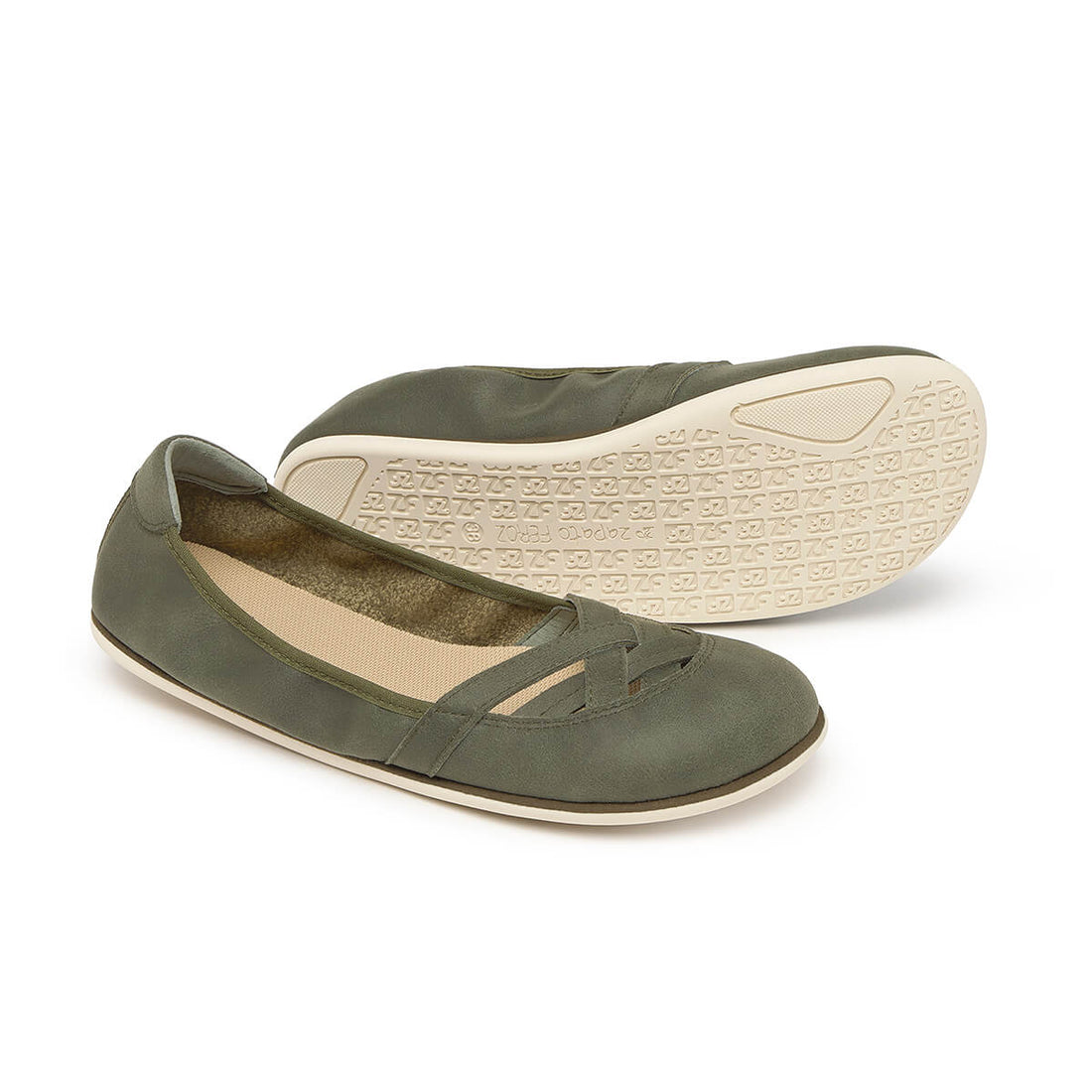 bailarinas minimalistas saludables comodas olba freekers adulto SS26 Piel Kaki 02 | Kaki Microfibra Serraje