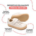 calzado barefoot primavera verano sensacion andar descalzo ninos color beige beis turia rocker ss26 1000 | beige microfibra