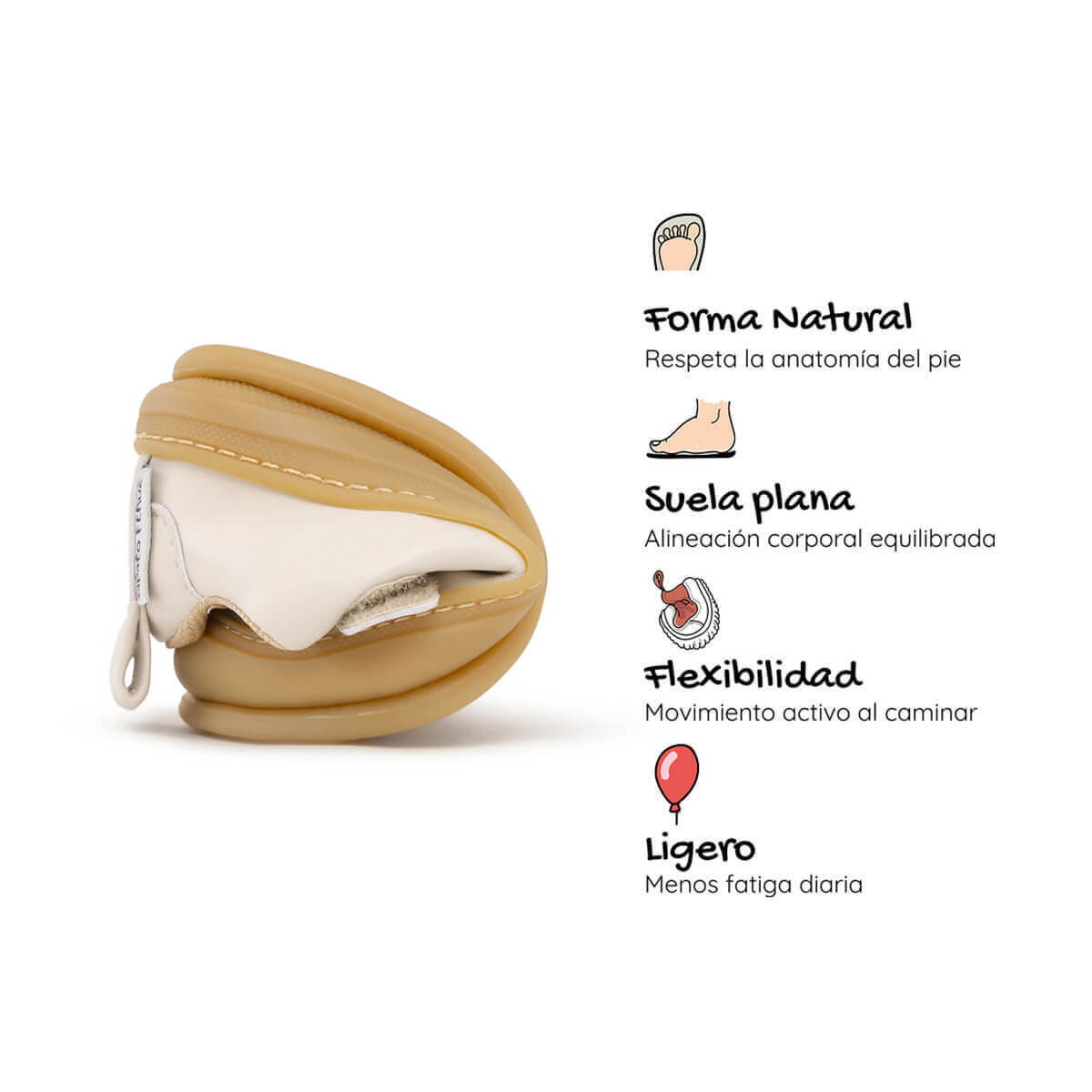 calzado blandito plantilla forro transpirable bebe color beige beis turia feroz ss25 04 | beige microfibra
