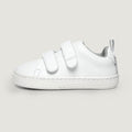 Lateral zapatillas colegial barefoot valencia rocker escolar | Blanco Microfibra