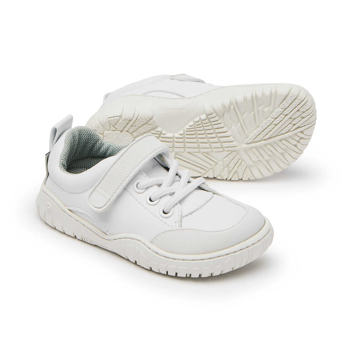 calzado infantil barefoot resistente traspirable velcro cordones color blanco ibi rocker aw24 02
