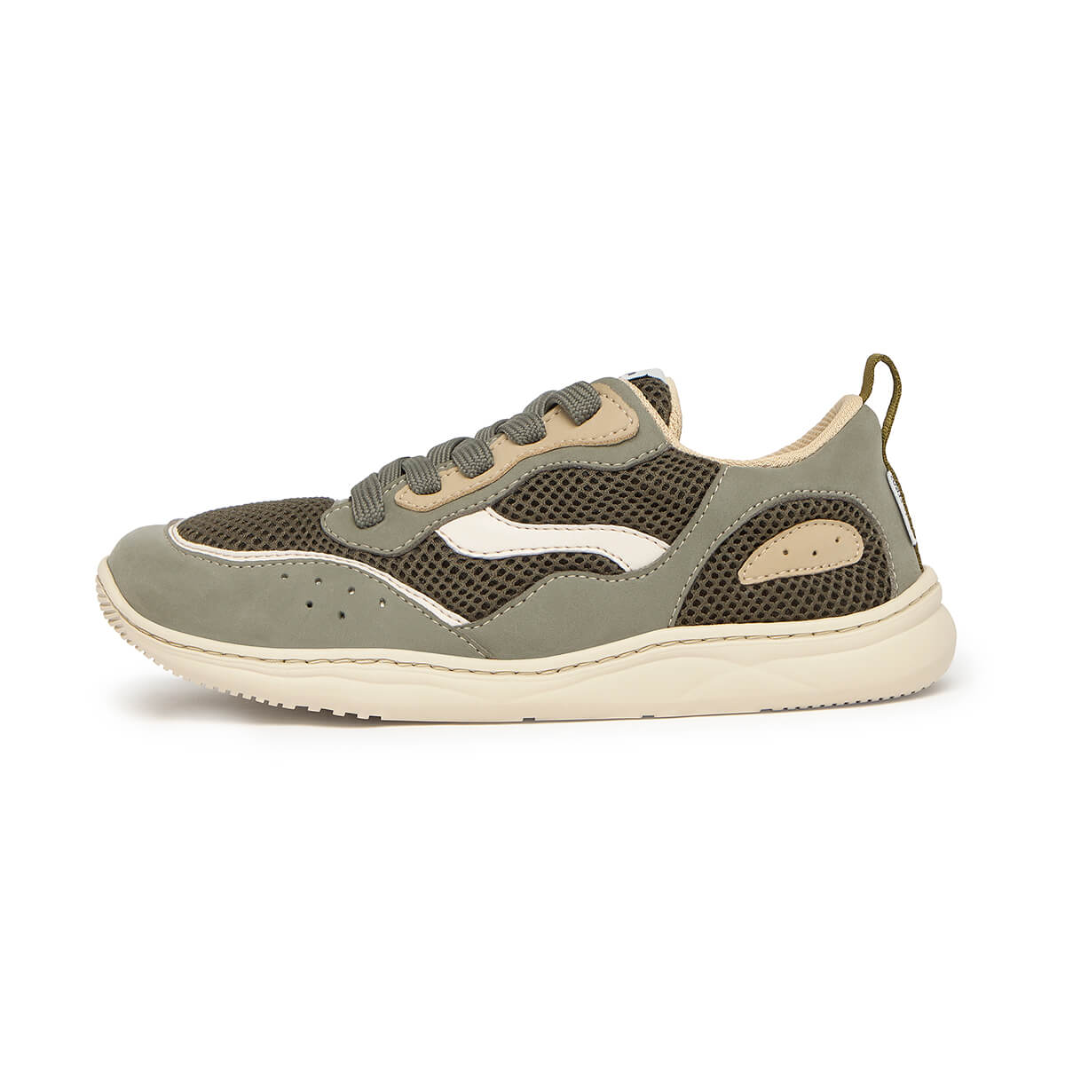 calzado microfibra barefoot comodo ligero pies anchos adolescentes tibi adulto freekers ss26 Serraje Kaki 01