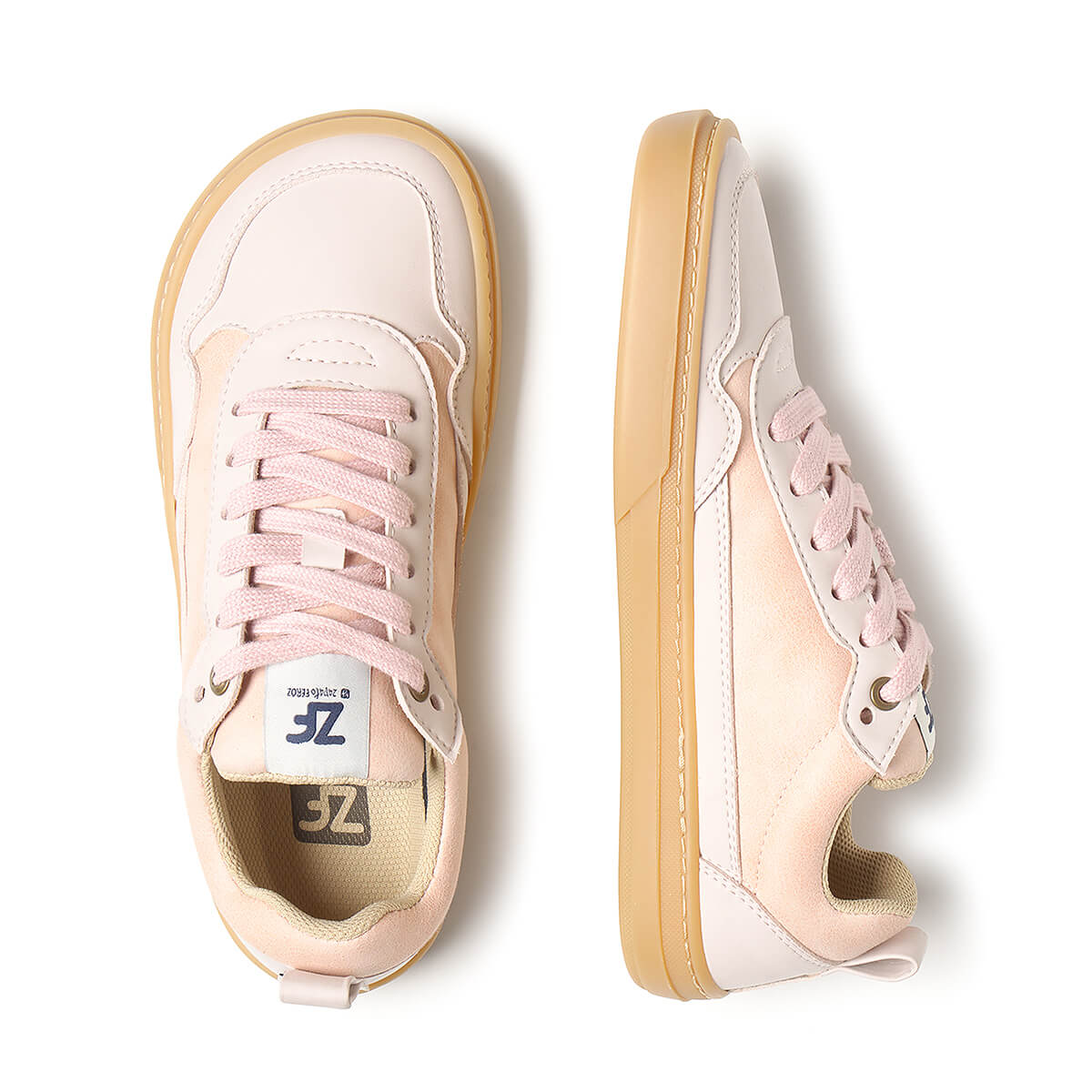 calzado minimalista casual tejido microfibra nobuck adulto color rosa faura freekers aw25 03