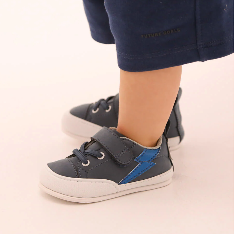 calzado barefoot microfibra bebe color azul rayo metalico paterna feroz ss26 zapato feroz