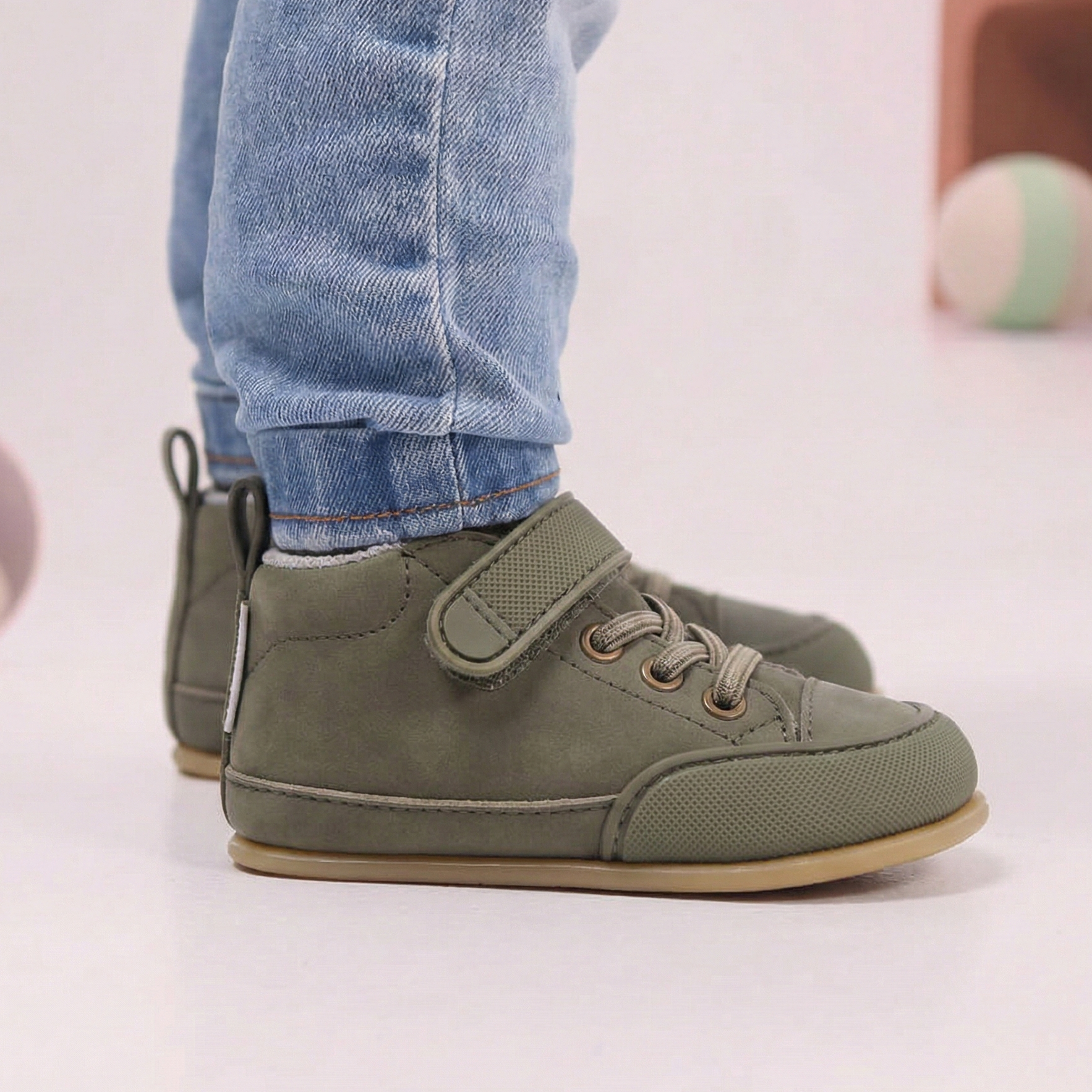 calzado barefoot microfibra bebe color kaki bota jucar feroz aw25 zapato feroz