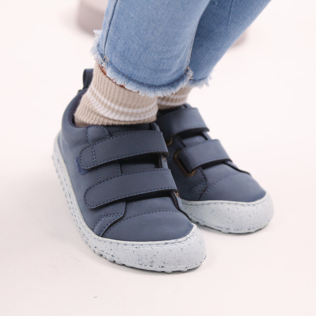 calzado barefoot microfibra infantil color azul denim vaquero moraira rocker ss26 zapato feroz