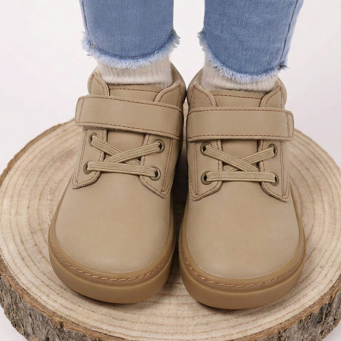 calzado barefoot microfibra infantil color beige piedra bota albaida rocker aw25 zapato feroz