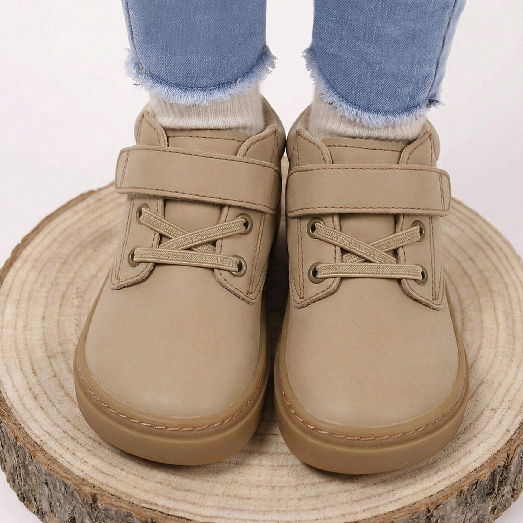 calzado barefoot microfibra infantil color beige piedra bota albaida rocker aw25 zapato feroz