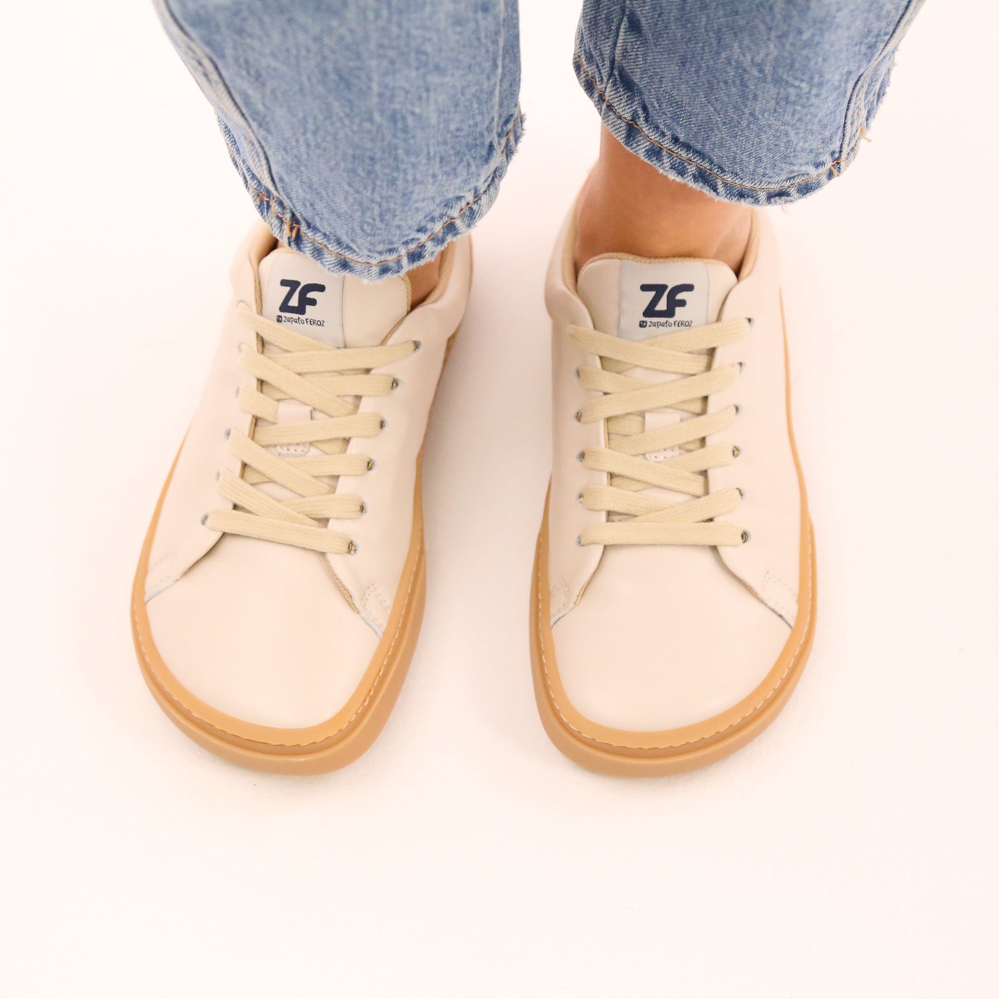 calzado barefoot respetuoso adulto zapatilla beige piel mujer hombre unisex turia freekers zapato feroz