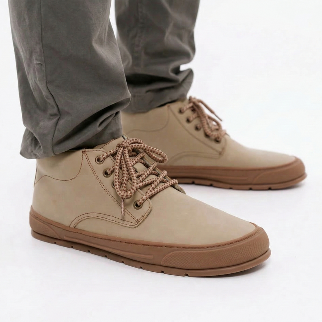 calzado barefoot respetuoso adulto zapatilla bota beige piel mujer hombre unisex albaida zapato feroz