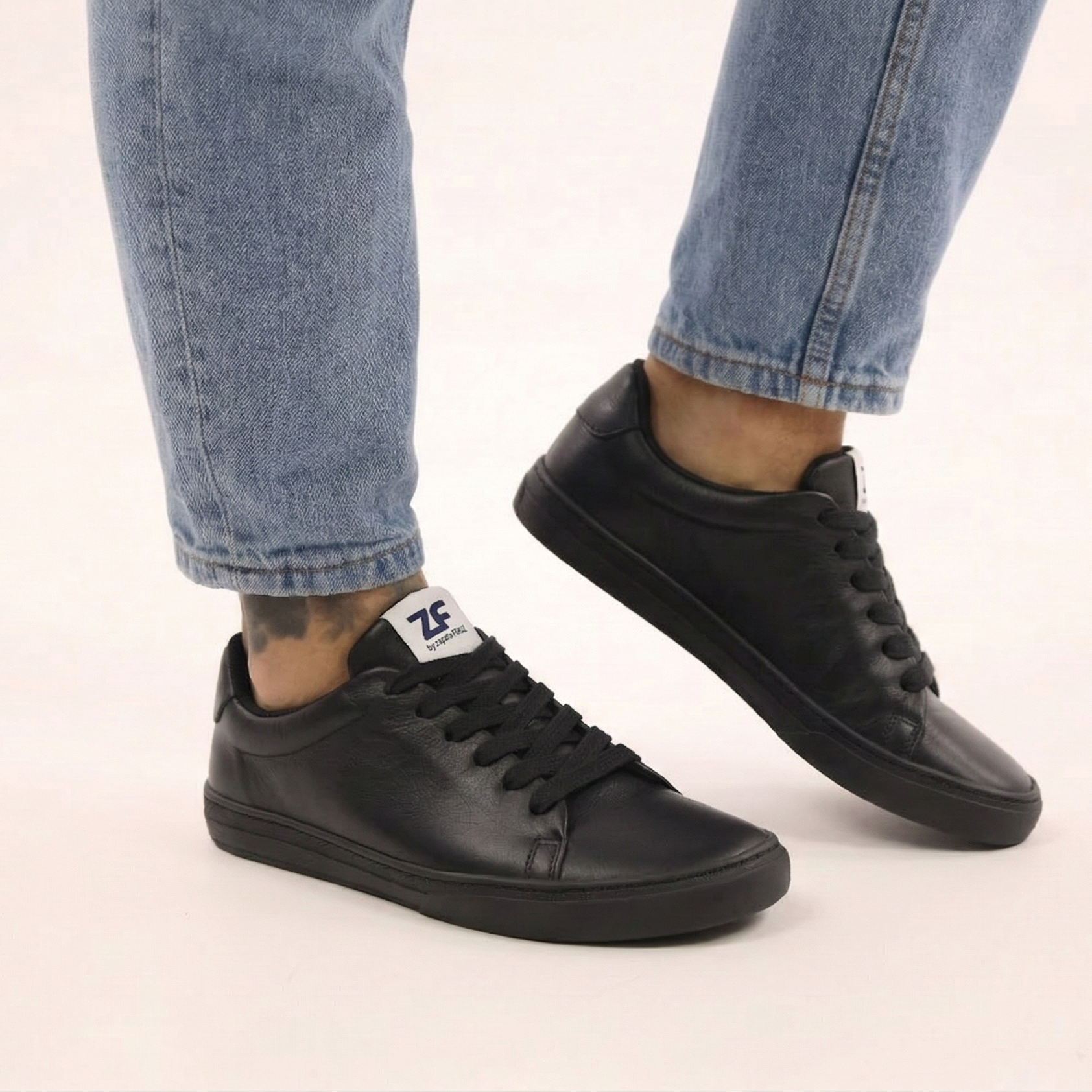 calzado barefoot respetuoso adulto zapatilla negra piel mujer hombre unisex turia freekers zapato feroz