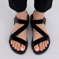 calzado barefoot respetuoso de adulto sandalia negro microfibra mujer hombre unisex oliva adulto suede ss24 zapato feroz