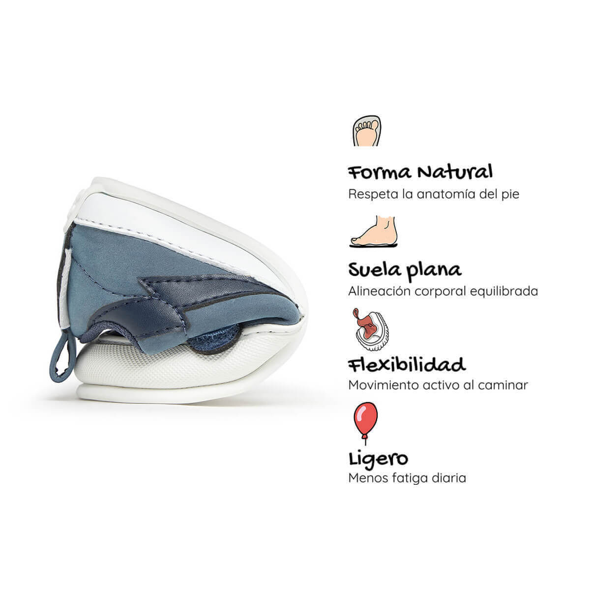deportivas infantil respetuosas libertad movimiento caminar correr saltar jugar color azul paterna rayo feroz aw25 04 | Azul Denim Rayo Microfibra Nobuck
