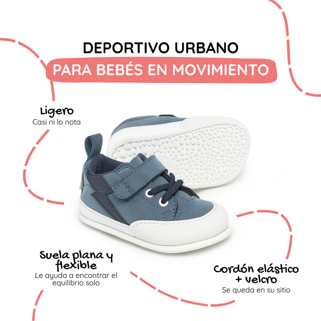 deportivas infantil respetuosas libertad movimiento color azul paterna rayo feroz ss26 05 | Azul Denim Rayo Microfibra Nobuck