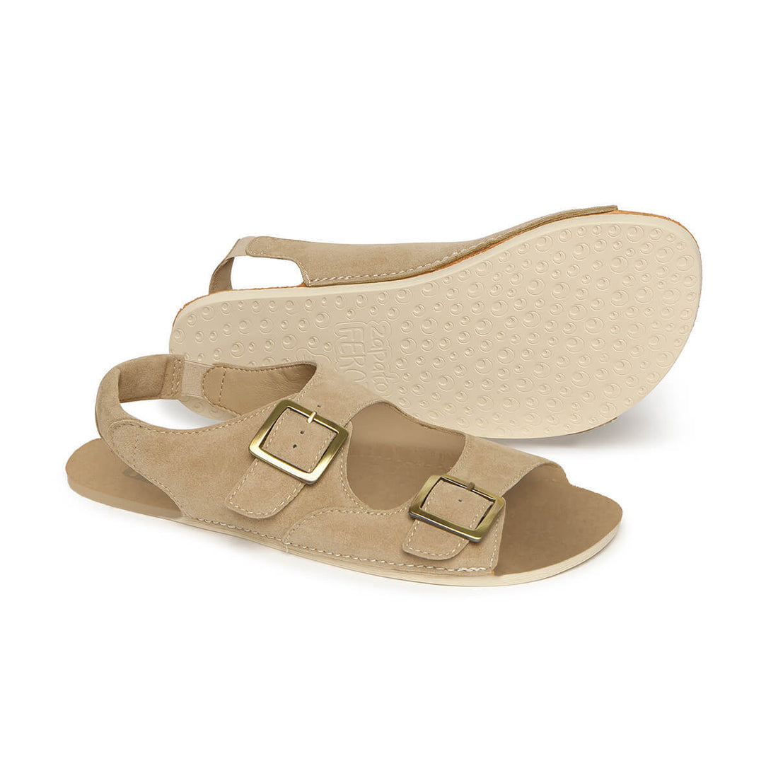 sandalia adulto minimalista respetuosa libertad movimiento hombre mujer saler ss26 Serraje Beige 02 | Beige Serraje reciclado